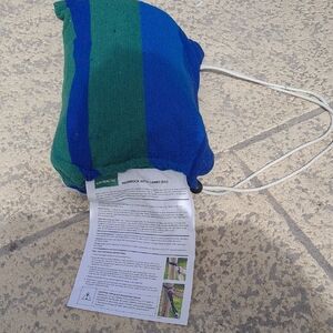 Blue and Green Hammock with Carry Bag